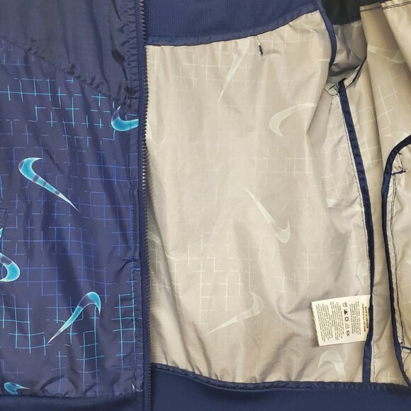 Nike Children's Blue Jacket with Logo - Loose Fit - Size Medium - Picture 5 of 6